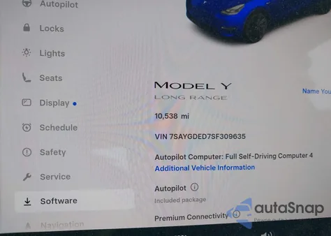 2025 Tesla Model Y Long Range Dual Motor Rear-Wheel Drive z USA, uszkodzony, nr VIN 7SAYGDED7SF309635